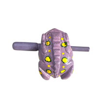 Load image into Gallery viewer, 3" Wooden Musical Frog - Lavender Design (Percussion Instrument)