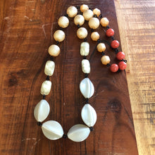 Load image into Gallery viewer, Cream Antique Pearl &amp; Burnt Orange Carmen Necklace