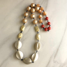 Load image into Gallery viewer, Cream Antique Pearl &amp; Burnt Orange Carmen Necklace