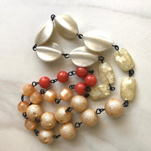Load image into Gallery viewer, Cream Antique Pearl &amp; Burnt Orange Carmen Necklace