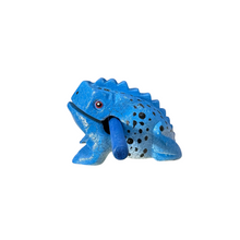 Load image into Gallery viewer, 3" Wooden Musical Frog - Blue Dart Design (Percussion Instrument)