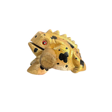 Load image into Gallery viewer, 3" Wooden Musical Frog - Egyptian Golden Design (Percussion Instrument)