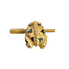 Load image into Gallery viewer, 3" Wooden Musical Frog - Egyptian Golden Design (Percussion Instrument)