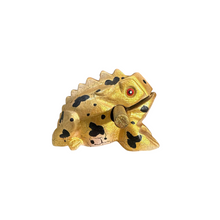 Load image into Gallery viewer, 3" Wooden Musical Frog - Egyptian Golden Design (Percussion Instrument)