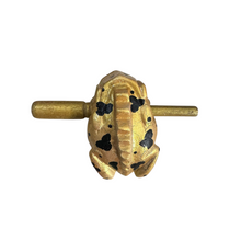 Load image into Gallery viewer, 3" Wooden Musical Frog - Egyptian Golden Design (Percussion Instrument)