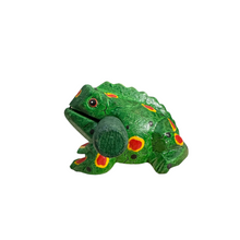 Load image into Gallery viewer, 3" Wooden Musical Frog - Green Spring Design (Percussion Instrument)