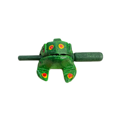 Load image into Gallery viewer, 3" Wooden Musical Frog - Green Spring Design (Percussion Instrument)