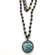 Load image into Gallery viewer, Ice Blue Moonglow &amp; Agate Beaded Layering Necklace - Shortie