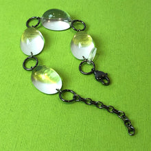 Load image into Gallery viewer, Clear Domed &amp; Dark Metal Bubble Stations Bracelet