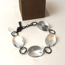 Load image into Gallery viewer, Clear Domed &amp; Dark Metal Bubble Stations Bracelet