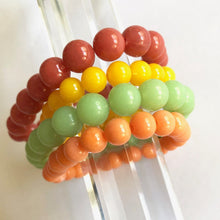 Load image into Gallery viewer, Coral Citrus Stack &amp; Stretch Bracelets Set