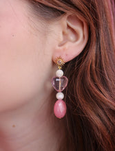 Load image into Gallery viewer, Beaded Heart Drop Earrings