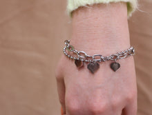 Load image into Gallery viewer, Pixelated Layered Heart Titanium Bracelet
