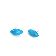 Load image into Gallery viewer, Aqua Marbled Marquis Stud Earrings