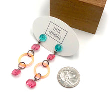 Load image into Gallery viewer, Neon &amp; Gem Statement Earrings