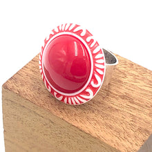 Load image into Gallery viewer, Cherry Leaf Cocktail Ring