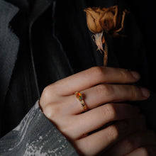 Load image into Gallery viewer, The Golden Age - Ornamental Filigree Fire Opal Engagement Ring 18K Gold