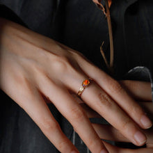 Load image into Gallery viewer, The Golden Age - Ornamental Filigree Fire Opal Engagement Ring 18K Gold