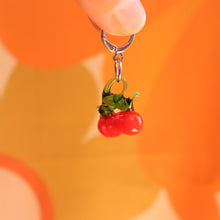 Load image into Gallery viewer, Glass Cherry Charm Earrings