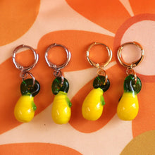 Load image into Gallery viewer, Glass Lemon Charm Earrings