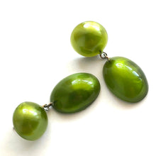 Load image into Gallery viewer, Olive Green Aura Glow Jelly Bean Earrings