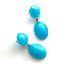 Load image into Gallery viewer, Aqua Blue Aura Glow Jelly Bean Earrings