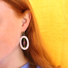 Load image into Gallery viewer, Framed Glass Flower Earring