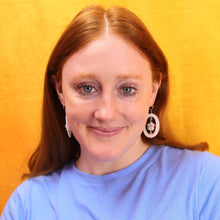 Load image into Gallery viewer, Framed Glass Flower Earring