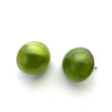 Load image into Gallery viewer, Olive Green Aura Glow Retro Button Studs