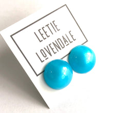 Load image into Gallery viewer, Aqua Blue Aura Glow Retro Button Studs