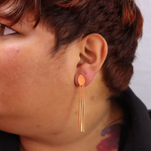 Load image into Gallery viewer, Titanium Tassel Oval Earrings
