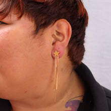 Load image into Gallery viewer, Titanium Tassel Star Earrings