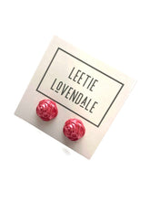 Load image into Gallery viewer, French Pink Pearl Rose Button Stud Earrings