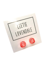 Load image into Gallery viewer, Coral Carved Lucite Rose Stud Earrings