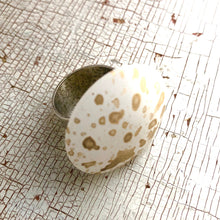 Load image into Gallery viewer, Gold Spattered Clear Lucite Silver Cocktail Ring