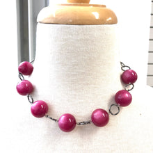 Load image into Gallery viewer, Deep Cranberry Fuchsia Stations Necklace