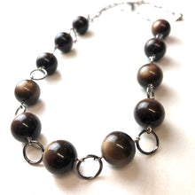 Load image into Gallery viewer, Chocolate Brown Moonglow Stations Necklace