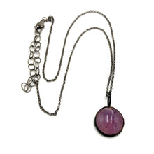 Load image into Gallery viewer, Lavender Gemz Coin &amp; Petite Rolo Layering Necklace - 18mm Pendant