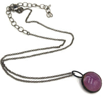 Load image into Gallery viewer, Lavender Gemz Coin &amp; Petite Rolo Layering Necklace - 18mm Pendant