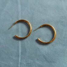 Load image into Gallery viewer, Titanium Golden Slim Hoop Earrings
