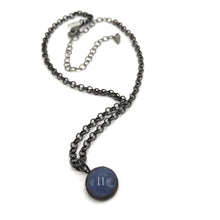Load image into Gallery viewer, Blue Gemz Disc Layering Necklace - 18mm pendant