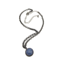 Load image into Gallery viewer, Blue Gemz Disc Layering Necklace - 18mm pendant