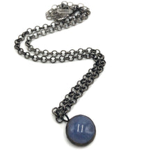Load image into Gallery viewer, Blue Gemz Disc Layering Necklace - 18mm pendant