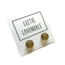 Load image into Gallery viewer, Olive Green Petite Frosted Ball Stud Earrings