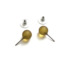 Load image into Gallery viewer, Olive Green Petite Frosted Ball Stud Earrings