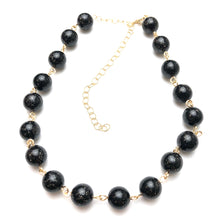 Load image into Gallery viewer, Black with Copper Glitter Beaded Amelia Necklace