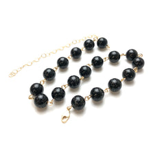 Load image into Gallery viewer, Black with Copper Glitter Beaded Amelia Necklace