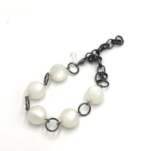 Load image into Gallery viewer, White Moonglow Round Stations Bracelet
