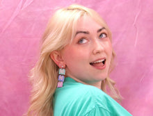 Load image into Gallery viewer, Rainbow Dangling Books Earrings