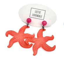 Load image into Gallery viewer, Frosty Starfish Drop Earrings